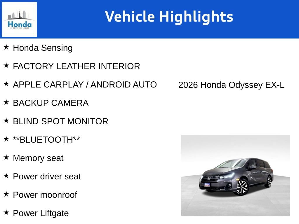 New 2026 Honda Odyssey EX-L image 6