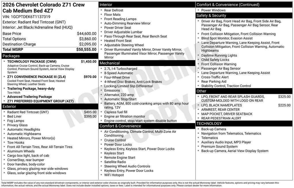 New 2026 Chevrolet Colorado Z71 w/ Technology Package image 11