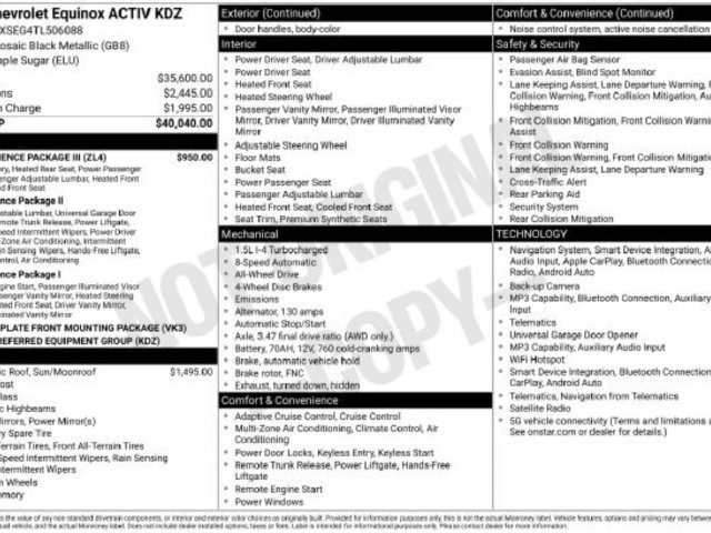New 2026 Chevrolet Equinox ACTIV w/ Convenience Package III AWD/4WD image 41