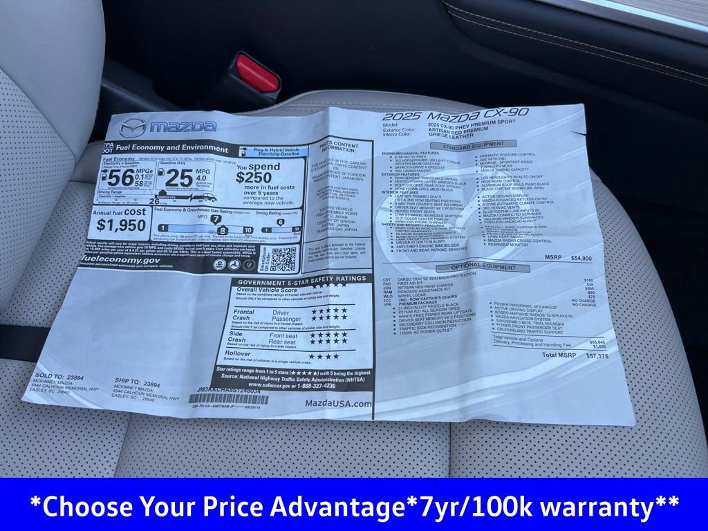 Used 2025 MAZDA CX-90 Plug-In Hybrid w/Premium Sport image 40