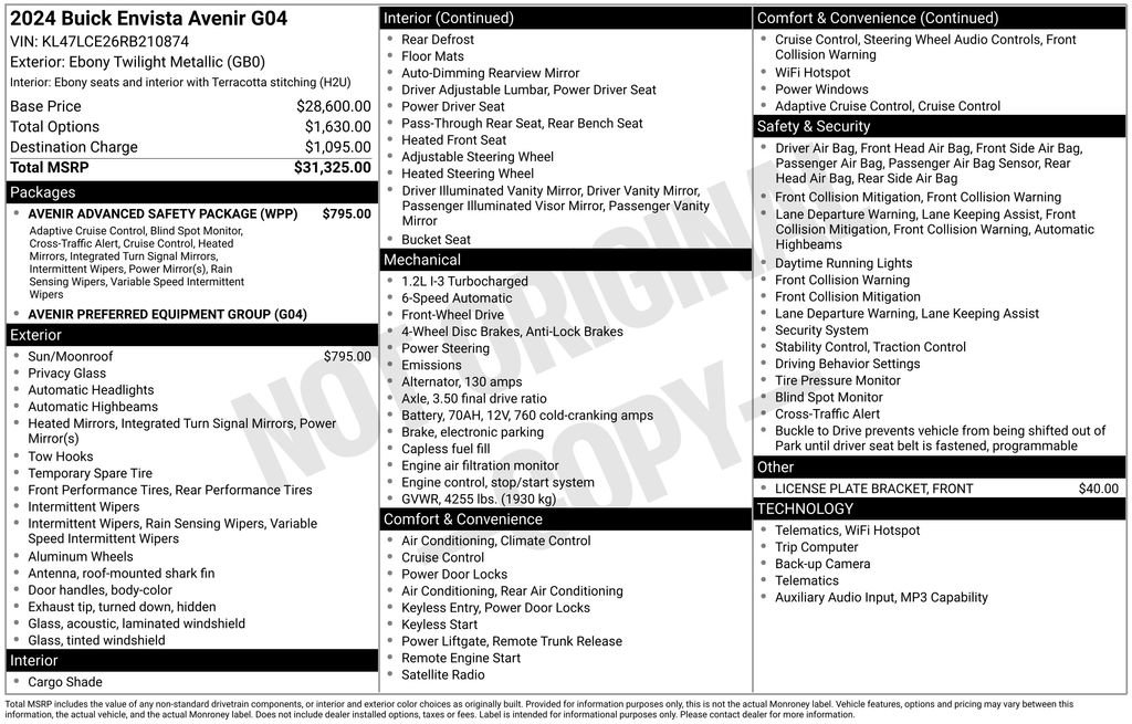 Certified 2024 Buick Envista Avenir FWD image 2
