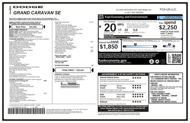 Used 2017 Dodge Grand Caravan SE w/ Power Window Group image 3