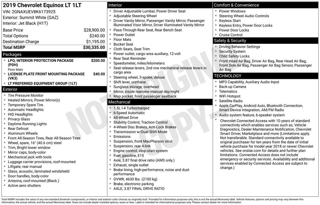 Used 2019 Chevrolet Equinox LT AWD/4WD image 6
