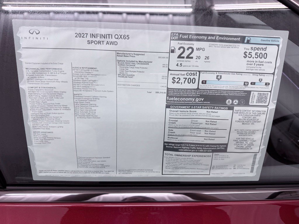 New 2027 INFINITI QX65 Sport w/ Cargo Package AWD/4WD image 48