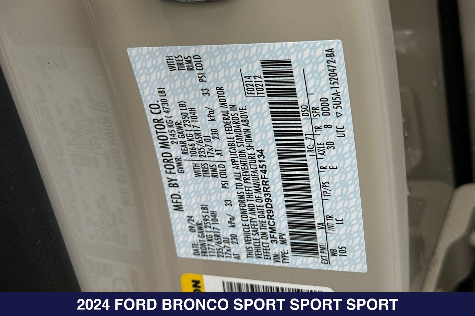 Used 2024 Ford Bronco Sport Badlands AWD/4WD image 32