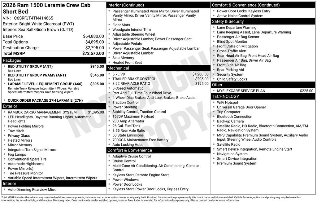 New 2026 RAM 1500 Laramie w/ Bed Utility Group AWD/4WD image 35