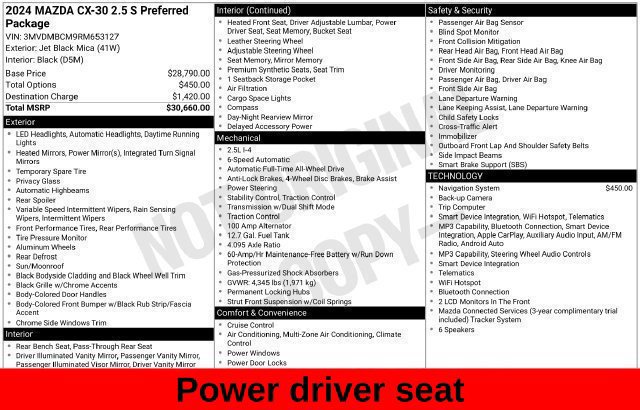 Used 2024 MAZDA CX-30 AWD 2.5 S w/ Preferred Package image 23