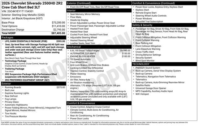 Used 2026 Chevrolet Silverado 2500 ZR2 w/ LPO, Dark Essentials Package AWD/4WD image 27
