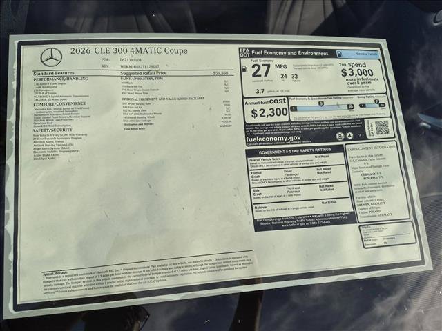 New 2026 Mercedes-Benz CLE 300 4MATIC Coupe image 16