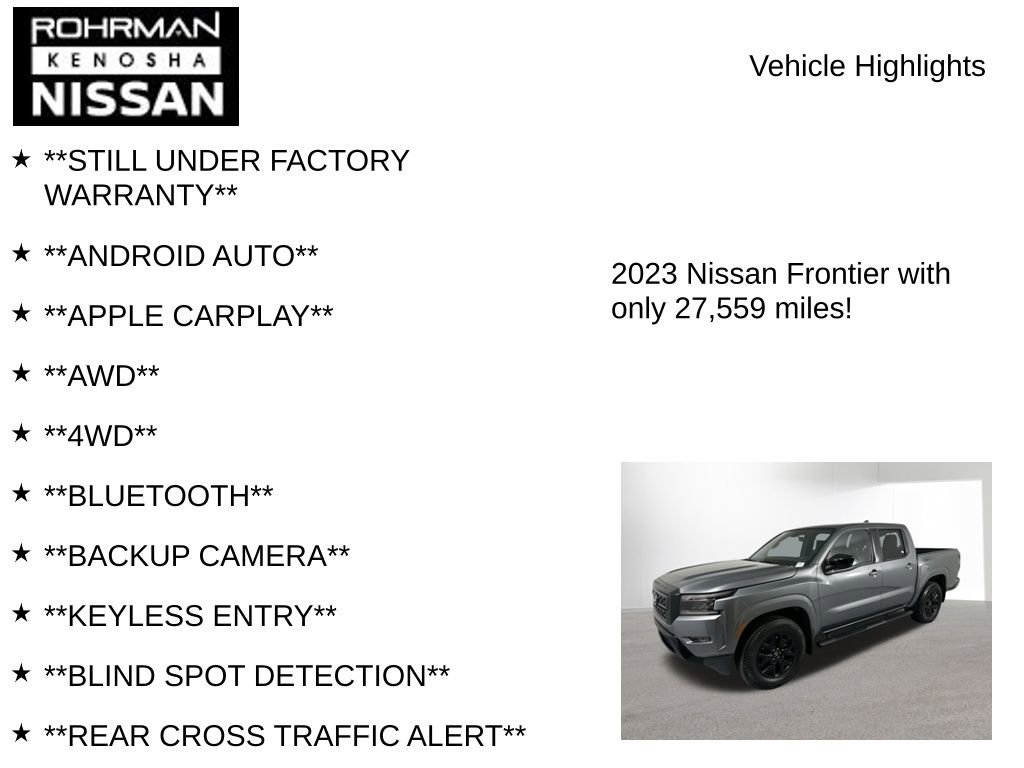 Certified 2023 Nissan Frontier SV w/ Midnight Edition Package image 8