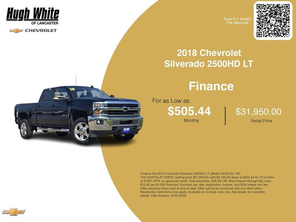 Used 2018 Chevrolet Silverado 2500 LT w/ All Star Edition image 3