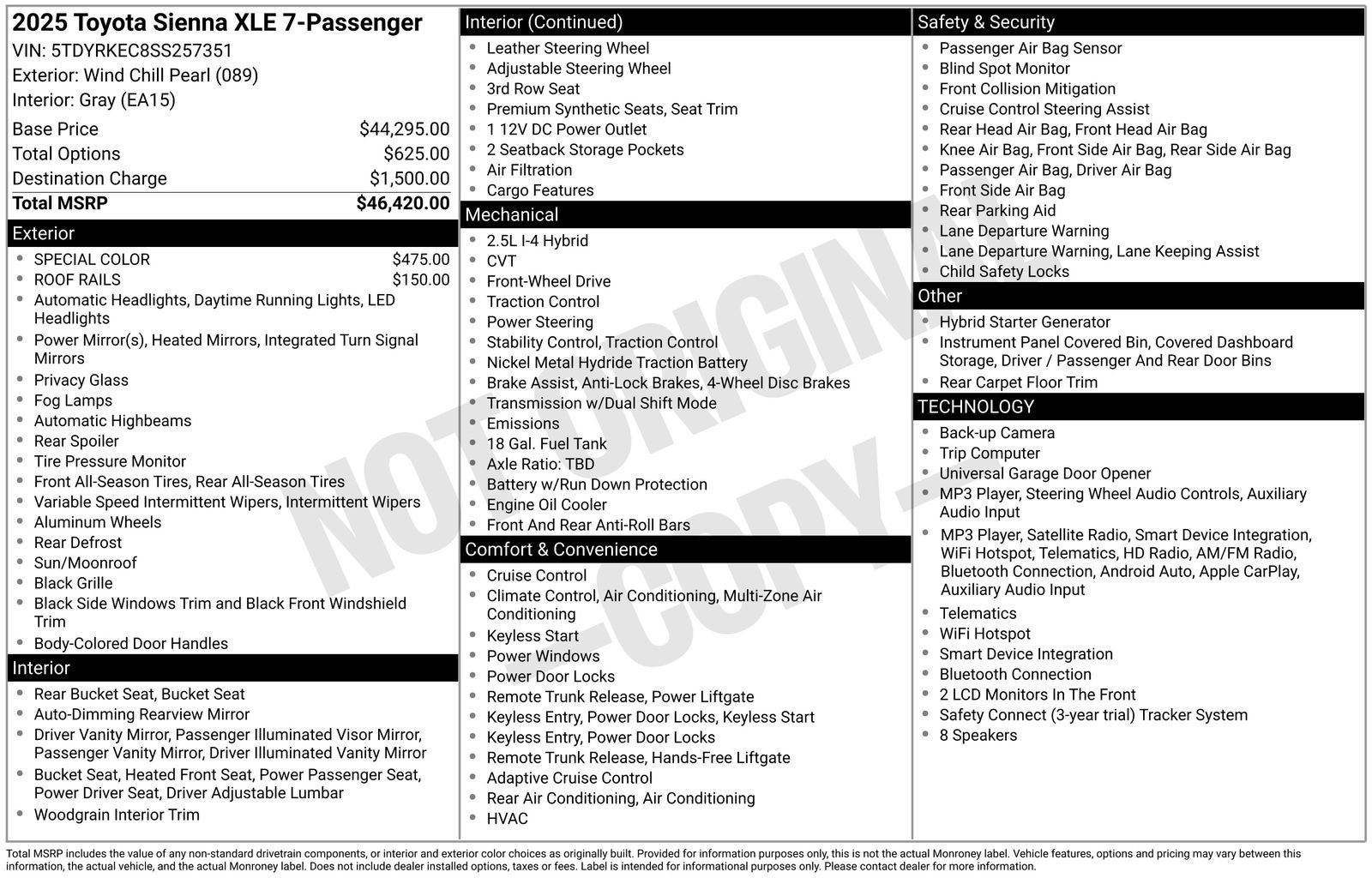 Used 2025 Toyota Sienna XLE FWD image 47