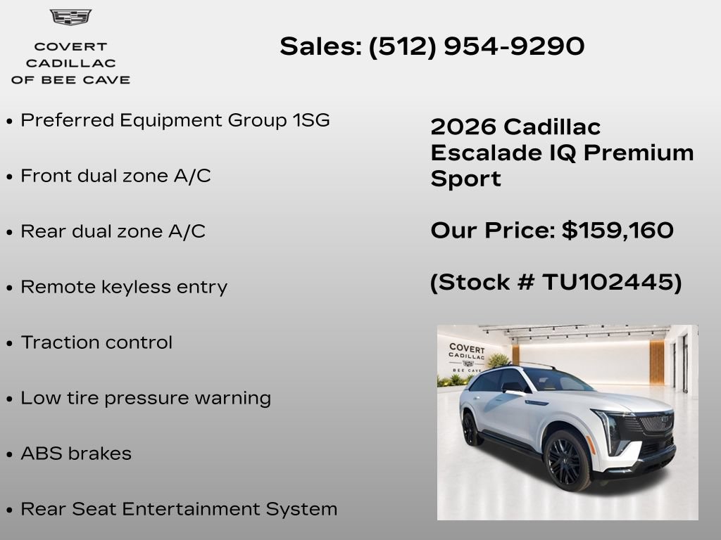 New 2026 Cadillac Escalade IQ Sport 2 w/ LPO, ONYX Package AWD/4WD image 7