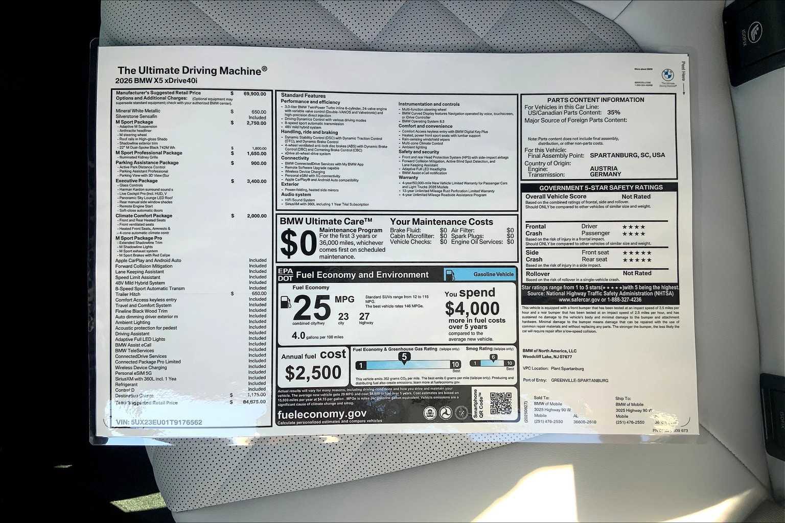 New 2026 BMW X5 xDrive40i w/ Executive Package image 20