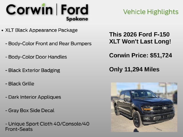Certified 2026 Ford F150 XLT w/ Equipment Group 302A MID AWD/4WD image 7