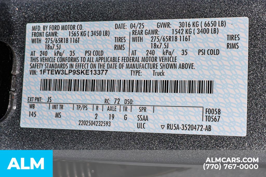 Used 2025 Ford F150 XLT w/ Equipment Group 301A Standard AWD/4WD image 58