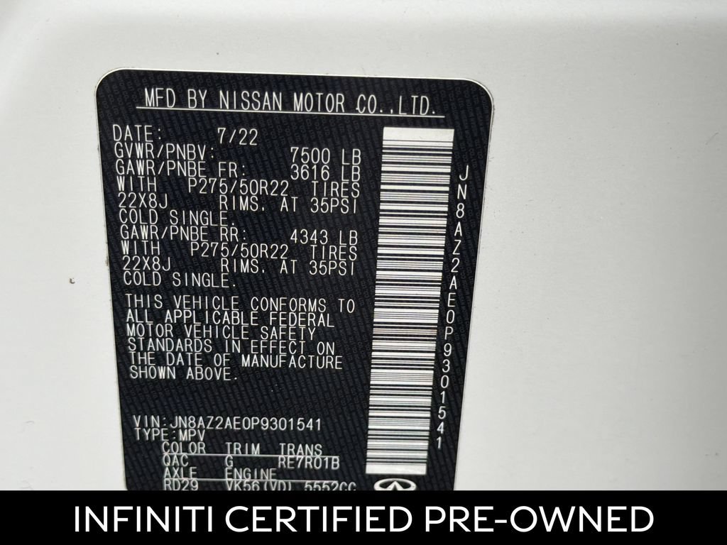 Certified 2023 INFINITI QX80 Premium Select w/ All-Season Package AWD/4WD image 29