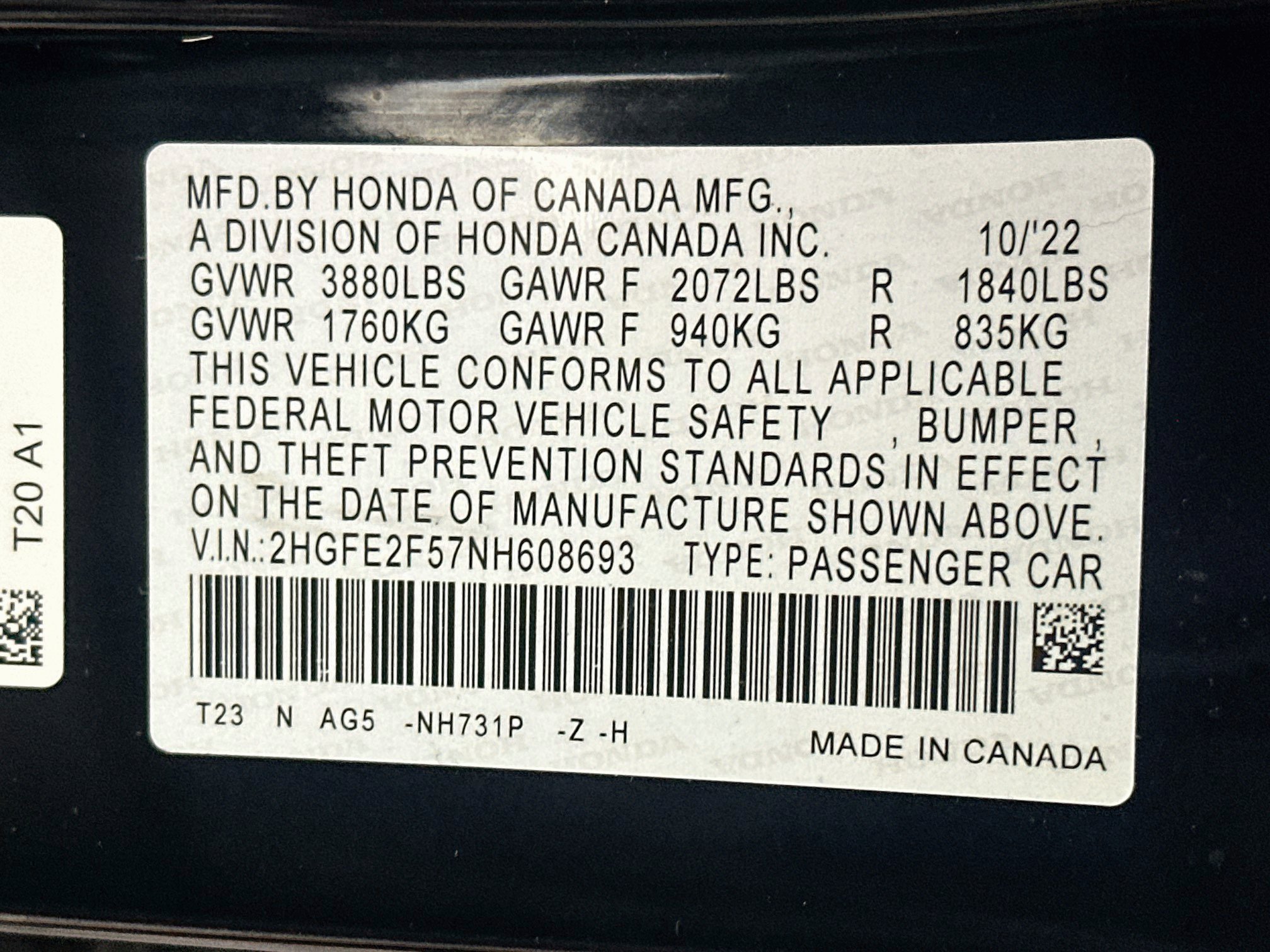 Used 2022 Honda Civic Sport image 12