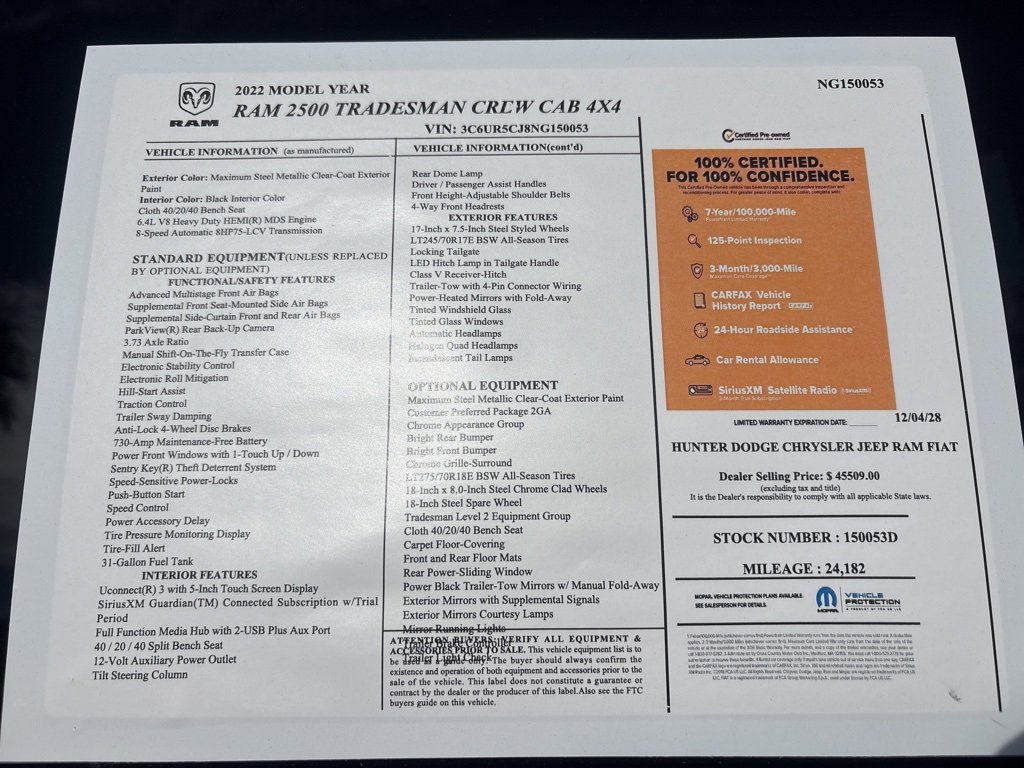 Certified 2022 RAM 2500 Tradesman image 2