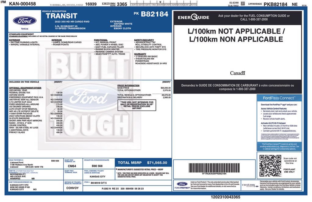 Certified 2023 Ford Transit 350 148 High Roof Extended DRW RWD image 4
