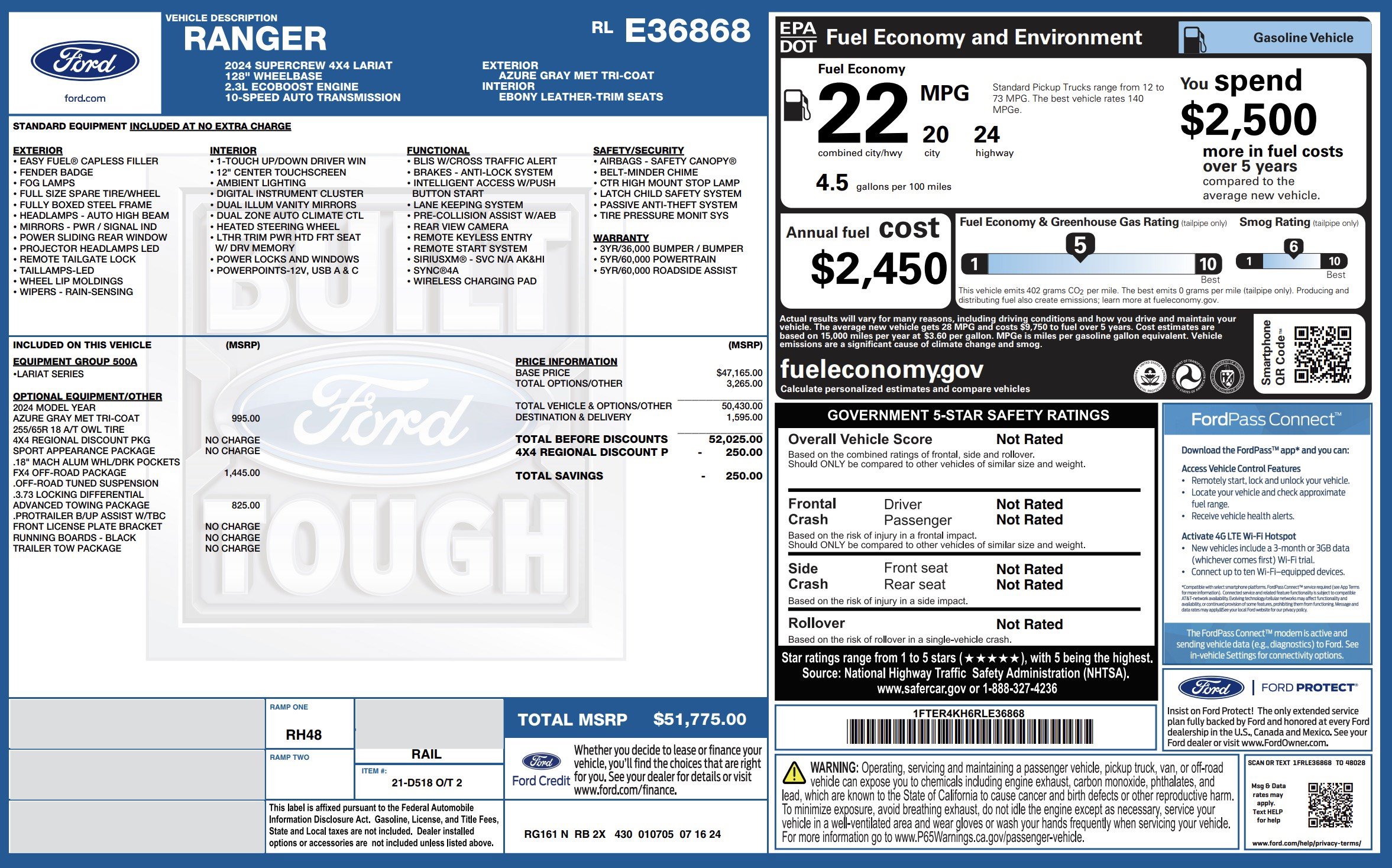 Used 2024 Ford Ranger Lariat AWD/4WD image 4