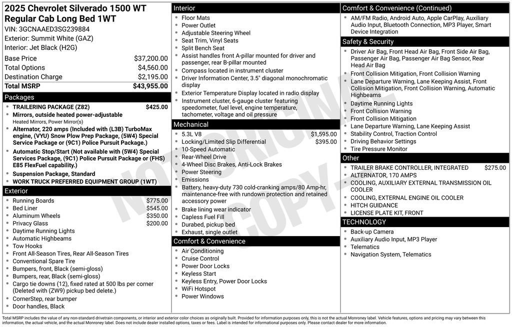 New 2025 Chevrolet Silverado 1500 W/T w/ Trailering Package image 3