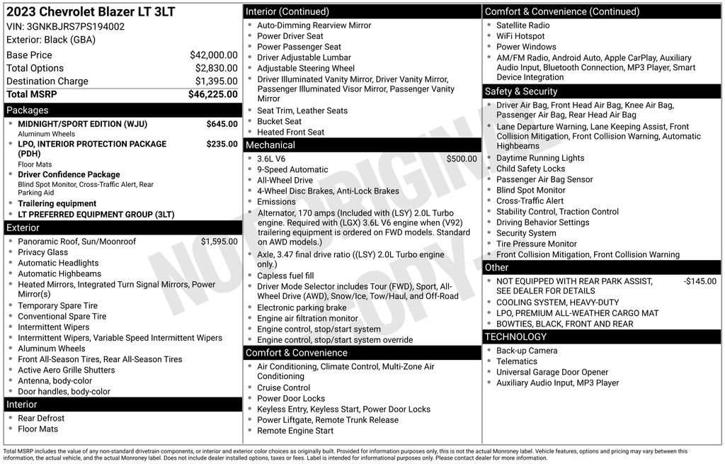 Used 2023 Chevrolet Blazer LT w/ Midnight/Sport Edition image 4