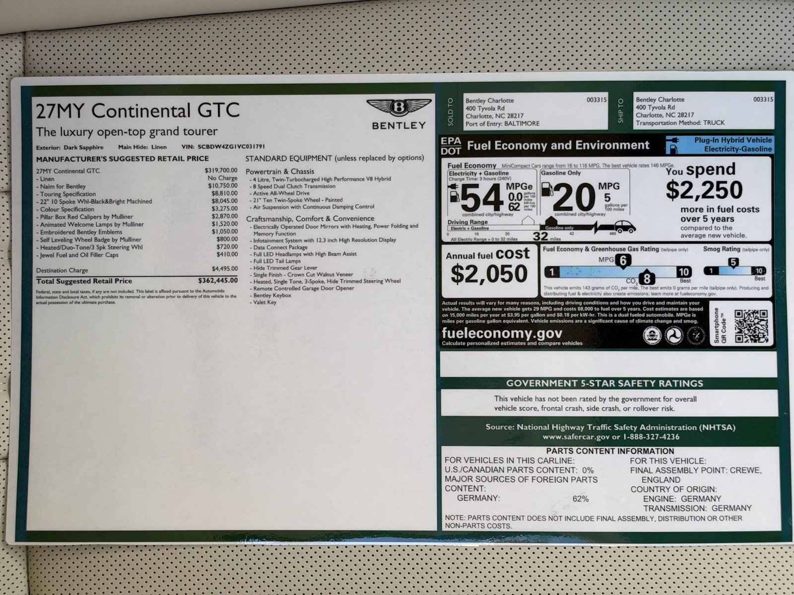 New 2027 Bentley Continental GTC AWD/4WD image 39