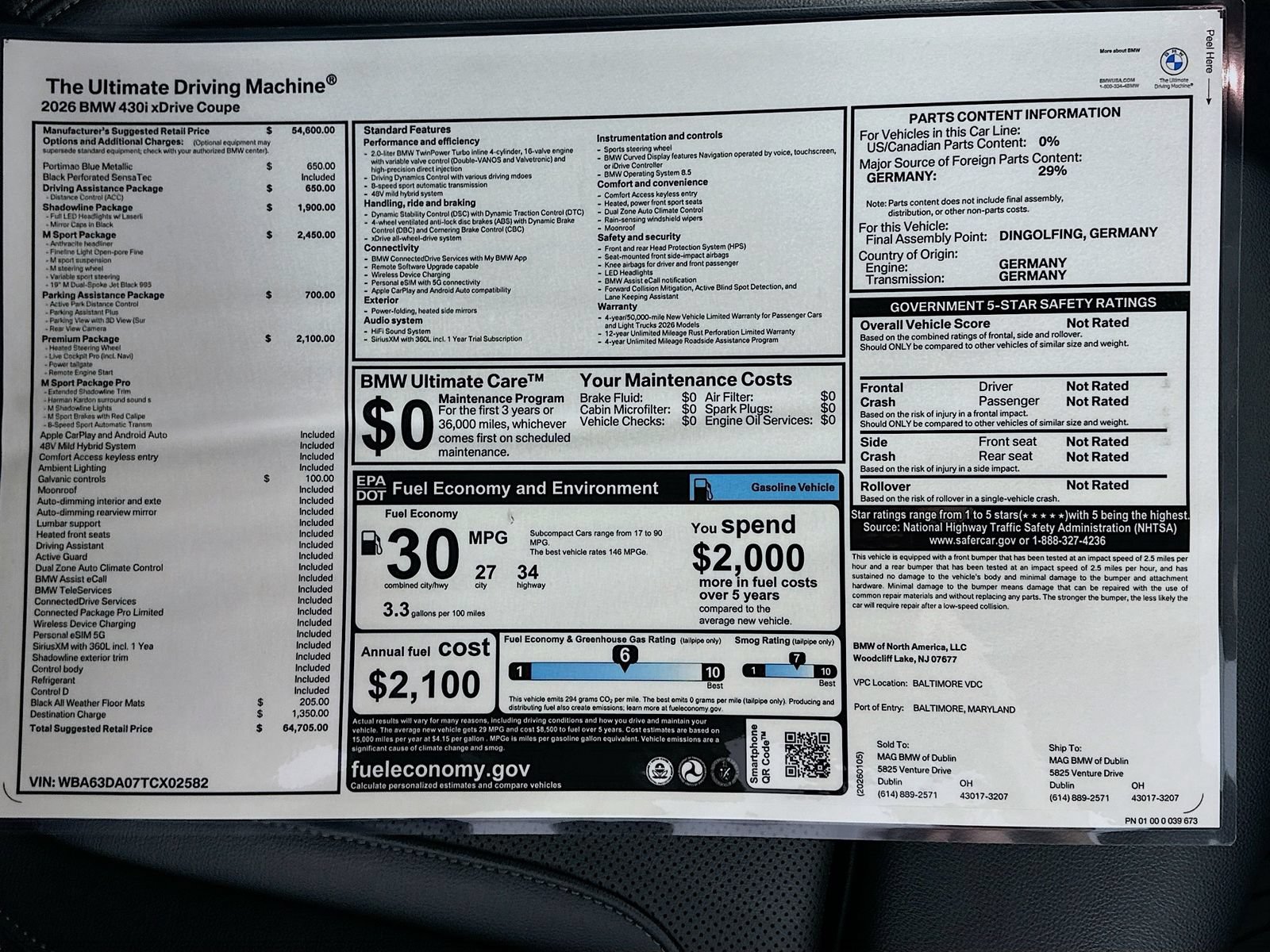 New 2026 BMW 430i xDrive Coupe w/ M Sport Package AWD/4WD image 43