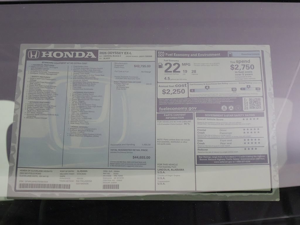 New 2026 Honda Odyssey EX-L image 23