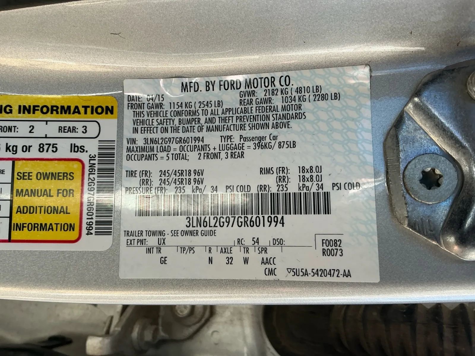 Used 2016 Lincoln MKZ w/ Equipment Group 300A Reserve image 34