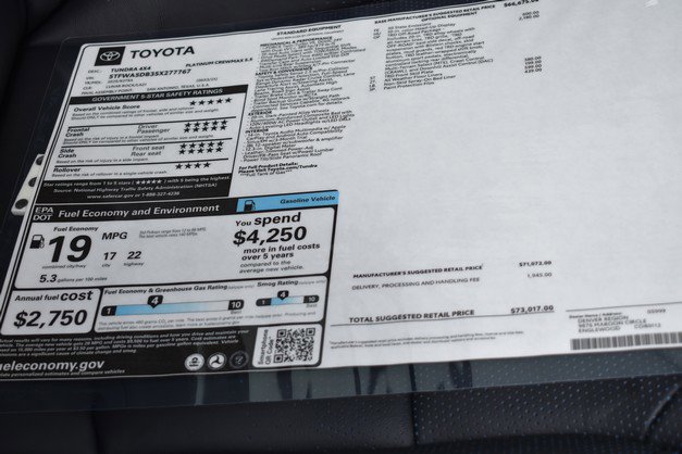 New 2025 Toyota Tundra Platinum image 17