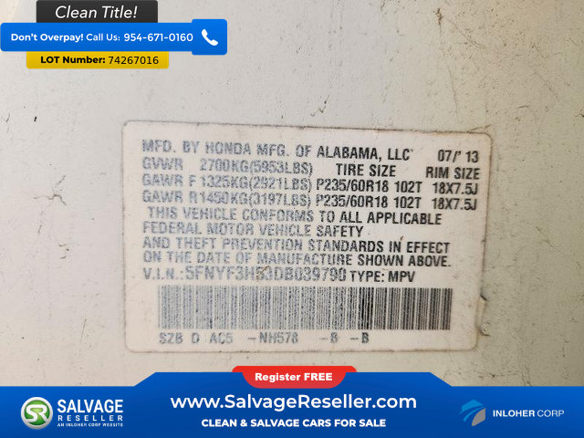 Used 2013 Honda Pilot EX-L image 17