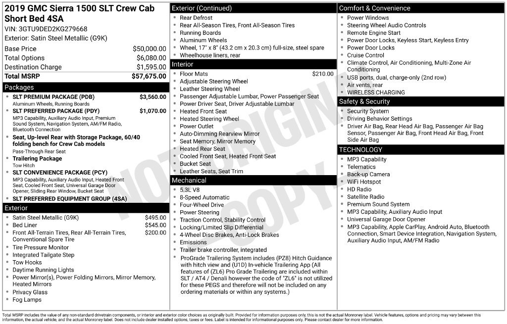 Certified 2019 GMC Sierra 1500 SLT w/ SLT Premium Package AWD/4WD image 23