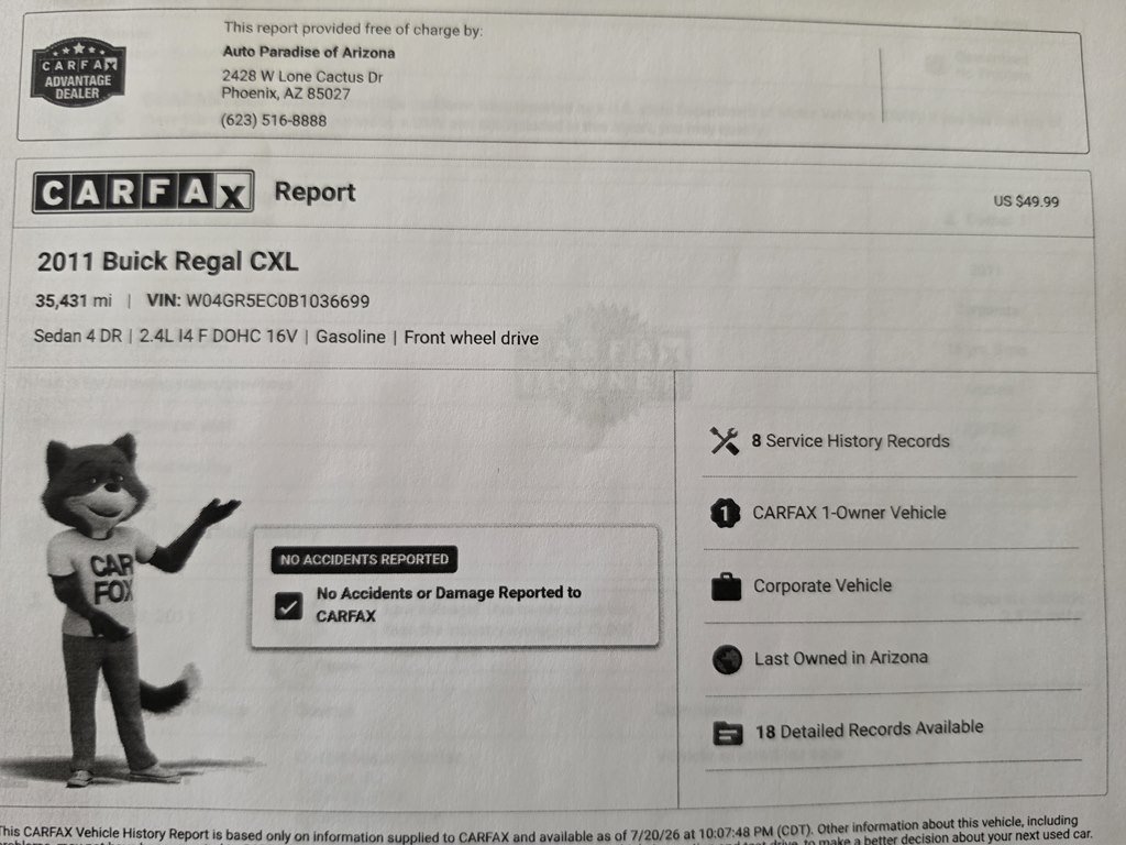 Used 2011 Buick Regal CXL w/ RL3 Preferred Equipment Group FWD image 10