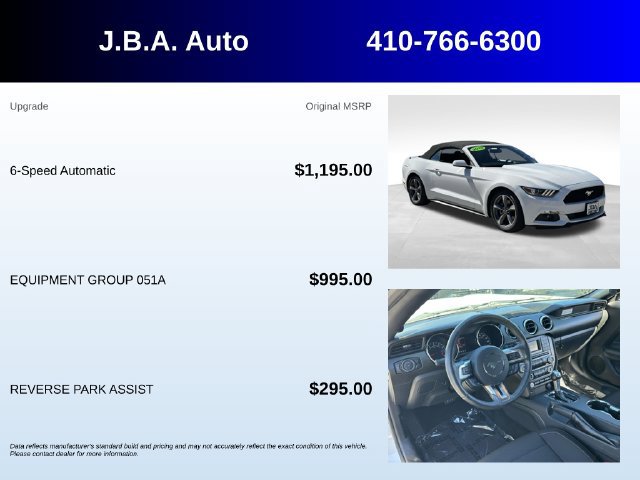 Used 2015 Ford Mustang Convertible w/ Equipment Group 051A RWD image 5