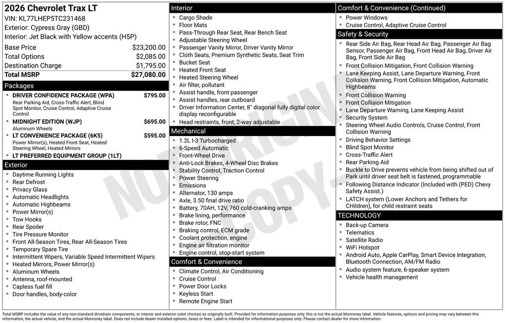 New 2026 Chevrolet Trax LT w/ Driver Confidence Package FWD image 6