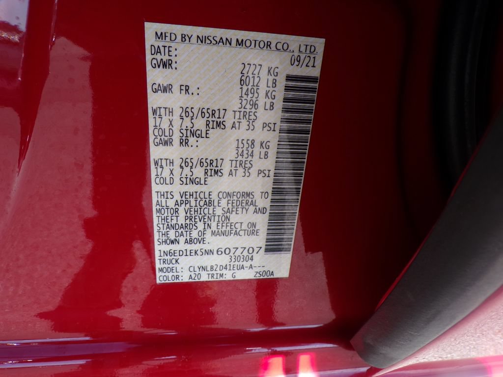 Used 2022 Nissan Frontier SV w/ Technology Package AWD/4WD image 33