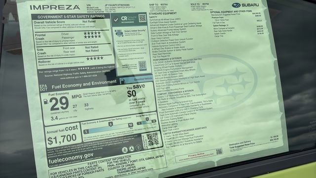 New 2026 Subaru Impreza 2.0i Sport AWD/4WD image 29