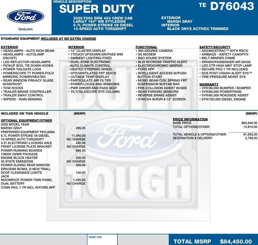 New 2026 Ford F250 Lariat image 2