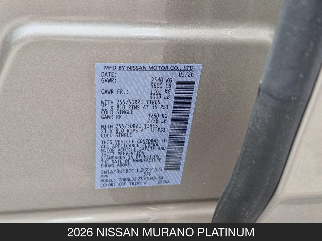 New 2026 Nissan Murano Platinum w/ Technology Package AWD/4WD image 27