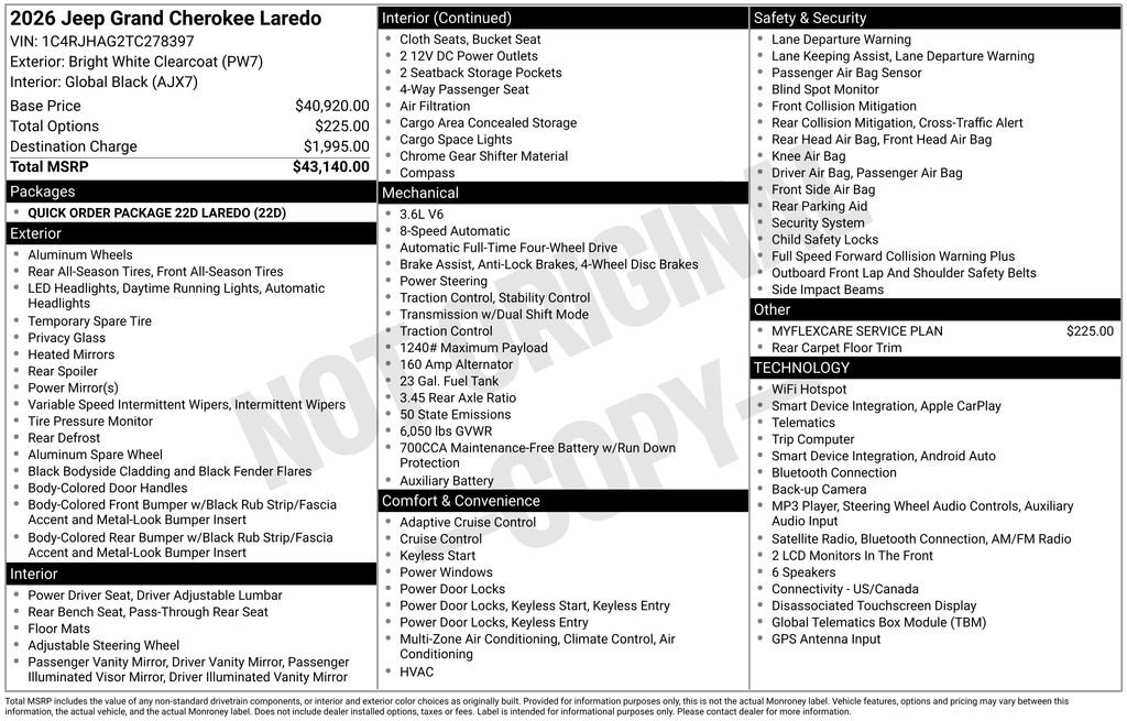 New 2026 Jeep Grand Cherokee Laredo AWD/4WD image 36
