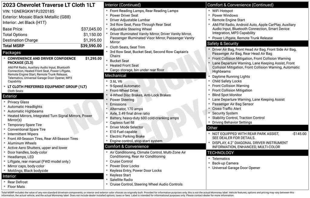 Certified 2023 Chevrolet Traverse LT FWD image 41