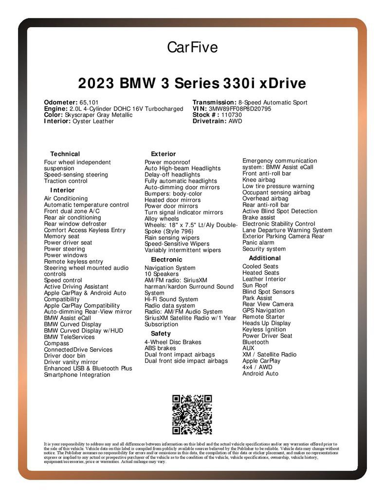 Used 2023 BMW 330i xDrive Sedan w/ Premium Package AWD/4WD image 30