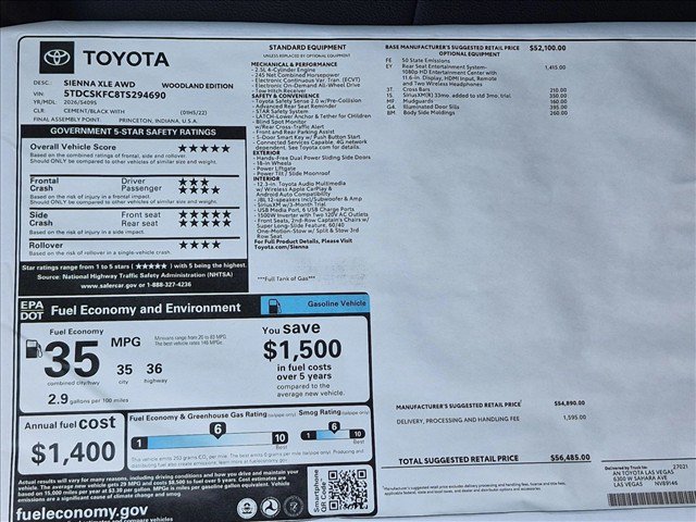 New 2026 Toyota Sienna XLE Woodland Edition AWD/4WD image 17