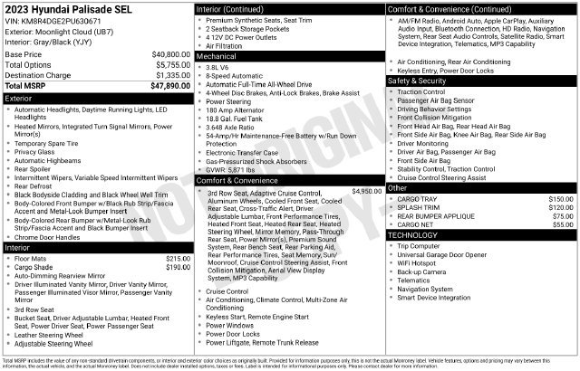 Certified 2023 Hyundai Palisade SEL AWD/4WD image 12