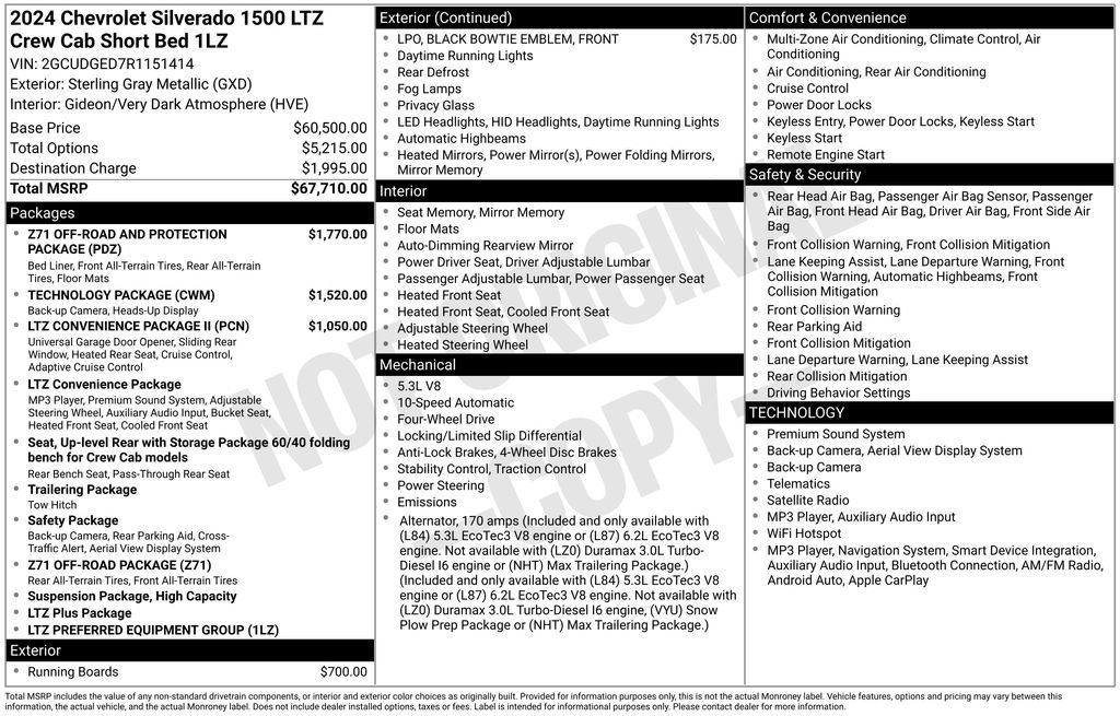 Certified 2024 Chevrolet Silverado 1500 LTZ AWD/4WD image 11