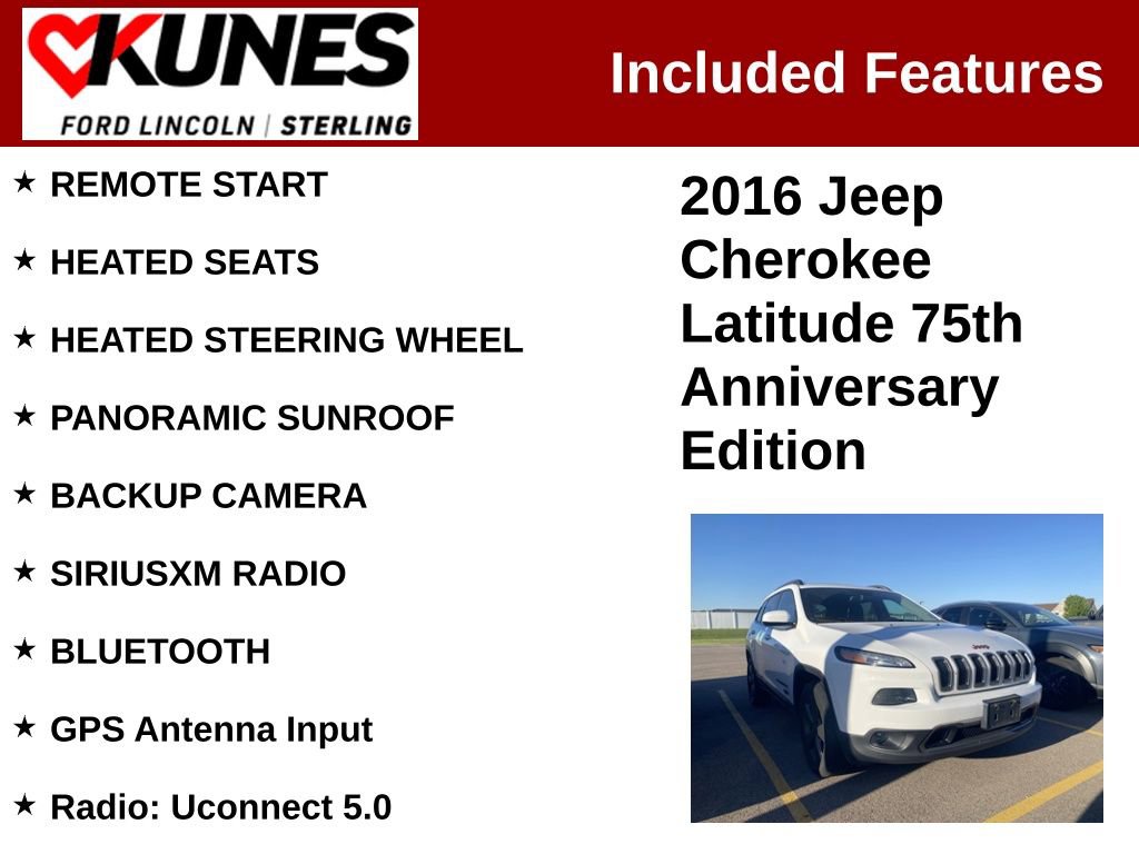 Used 2016 Jeep Cherokee 75th Anniversary AWD/4WD image 2