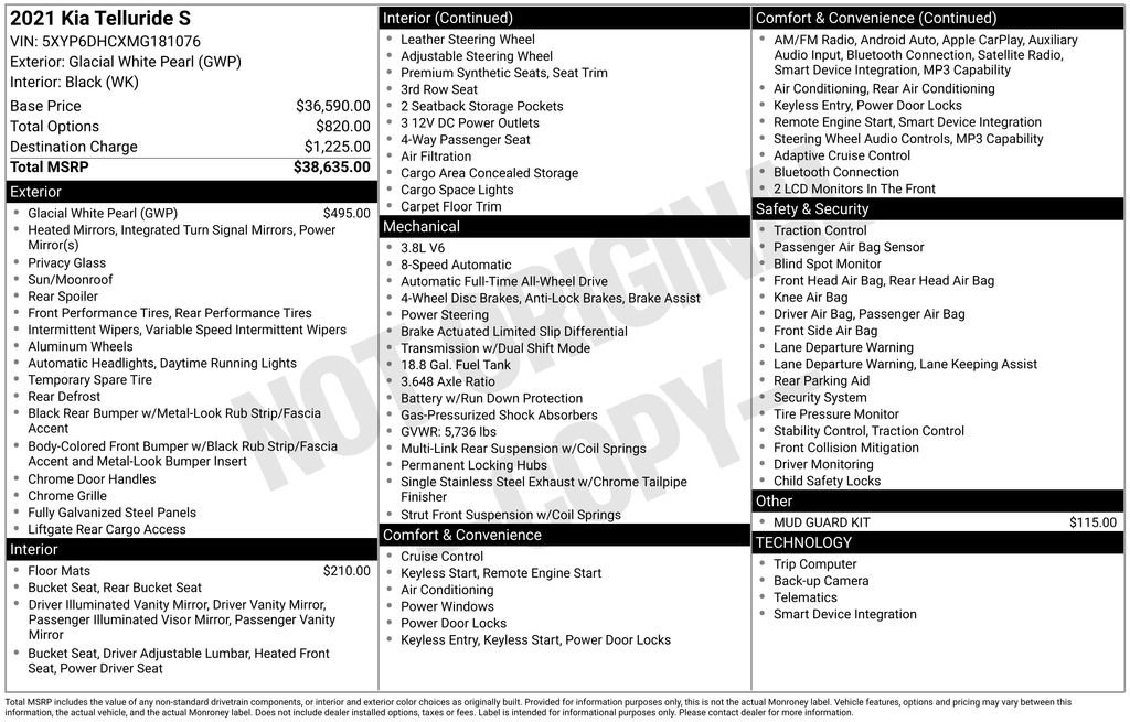 Used 2021 Kia Telluride S image 6