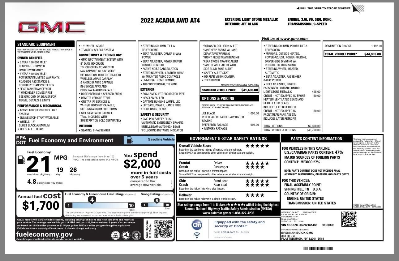 Used 2022 GMC Acadia AT4 w/ Preferred Package image 31